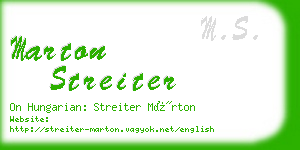 marton streiter business card